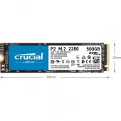 Crucial P2 500GB 2300-940MB/s NVMe PCI-e M2 SSD CT500P2SSD8 - 3