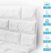 Renkli Duvarlar 70X54 CM Kendinden Yapışkanlı Esnek Köpük Duvar Kağıdı Paneli 3D Boyutlu Tuğla Desen thumbnail 4