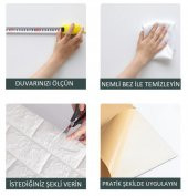 Renkli Duvarlar 70X54 CM Kendinden Yapışkanlı Esnek Köpük Duvar Kağıdı Paneli 3D Boyutlu Tuğla Desen thumbnail 6