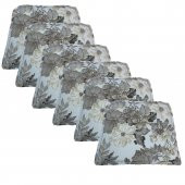 Knsz sırt minderi 6 lı mazlum çiçek gri kumaş cırtlı tel sandalyesi sırtı için thumbnail 2