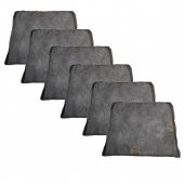 Knsz sırt minderi 6 lı mazlum gri işlemeli kumaş cırtlı tel sandalyesi sırtı için thumbnail 1