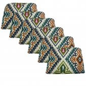 Knsz sırt minderi 6 lı mazlum kilim desen kumaş cırtlı tel sandalyesi sırtı için thumbnail 1