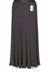 Hesna Kadın Aytu Lastikli Parçalı Astarsız Siyah Etek - 1