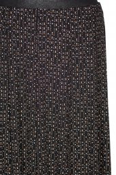 Hesna Kadın Aytu Lastikli Parçalı Astarsız Siyah Etek - 2