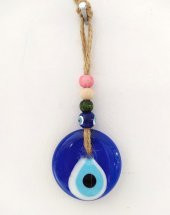 Nazarlık Hasır Renkli Ahşap Boncuklu Nazar Boncuğu Duvar Süsü Hediyelik 11591 - 1