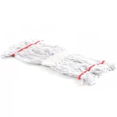Geniş Yedek Islak Mop Paspas Ucu Başlığı Püskül - Pamuklu - 320 Gram. - 25 Cm. - Beyaz - 5 Adet - 4