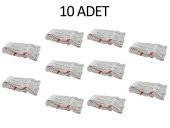 Geniş Yedek Islak Mop Paspas Ucu Başlığı Püskül - Pamuklu - 320 Gram. - 25 Cm. - Beyaz - 10 Adet - 2