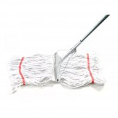 Geniş Yedek Islak Mop Paspas Ucu Başlığı Püskül - Pamuklu - 320 Gram. - 25 Cm. - Beyaz - 10 Adet - 5