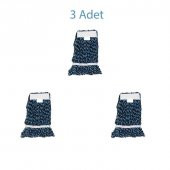 Cod-ExDar Yedek Islak Mop Püskül Paspas Başlığı - Pamuklu - 17 Cm. - Mavi - 3 Adet thumbnail 2