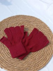 salarticaret  Klasik Yarım Parmak Eldiven bordo unisex - 1