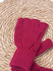 salarticaret  Klasik Yarım Parmak Eldiven bordo unisex - 2