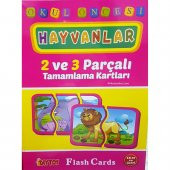 Eğitici Bebek Yapbozu Hayvanlar Tamamlama Kartları Eşleştirme Kartları - 1