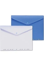 Comix A-4 Evrak Zarfı Çıtçıtlı Delik A4 Karışık Renk (5 Li Paket) - 1