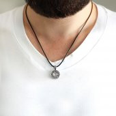 Nipora Kişiye Özel İsim Yazılı Üzeri Ayyıldız Temalı 925 Ayar Gümüş Cevşen Kolye - 1