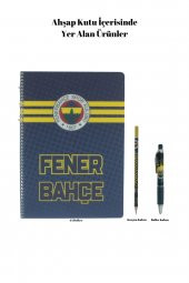 Fenerbahçe Orijinal Defter Kalem Kırtasiye Ahşap Kutulu 4lü Taraftar Hediye Set - 4