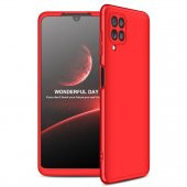 KNY Samsung Galaxy A22 Kılıf 3 Parça 360 Ays Kapak Kırmızı - 1