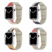 KNY Apple Watch 7 41 MM İçin Renkli Silikon Kordon-Kayış KRD-62 Petrol - 4