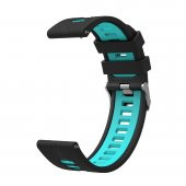 KNY Samsung Galaxy Watch Active 2 40 MM (20 mm) İçin 2 Renkli Kademeli Silikon Kordon-Kayış KRD-55 Turkuaz - 1