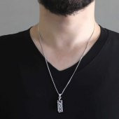 Nipora Minare Tasarım 925 Ayar Gümüş Cevşen Kolye - 1