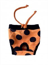 Orange Mega Dots Kemiques Secret Kedi İç Çamaşırı  Regl Külot  Don - 1