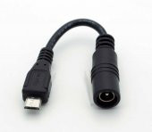 Micro USB Erkek - 5.5x2.5 mm Dişi Kablolu DC Uç Çevirici - 1