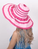 Kadın Çizgili Geniş Kenarlı Şapka 5376 thumbnail 9