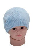 Yazlık Kız Bebek Merserize Bere Mavi 3932 - 1
