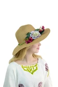 Çiçekli Hasır Kadın Şapka 3869 thumbnail 10