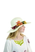 Çiçekli Hasır Kadın Şapka 3869 thumbnail 6
