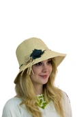 Çiçekli Hasır Kadın Şapka 3872 thumbnail 3