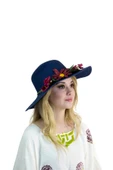 Çiçekli Hasır Kadın Şapka 3869 thumbnail 3