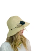 Çiçekli Hasır Kadın Şapka 3872 thumbnail 4