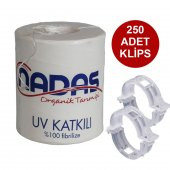 ORGANİK TARIM İPİ VE ŞEFFAF BİTKİ KLİPSİ TOPRAKSIZ TARIM İPİ 250 ADET HER BİTKİYLE UYUMLU BİTKİ KLİPSİ FİDE FİDAN BAĞLAMA İPİ - 1