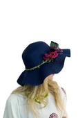 Kadın Çiçekli Hasır Şapka 3870 thumbnail 10