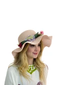 Kadın Çiçekli Hasır Şapka 3870 thumbnail 1