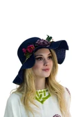 Kadın Çiçekli Hasır Şapka 3870 thumbnail 9