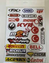 MOTOSİKLET CROSS STİCKER SETİ KARIŞIK A4 - 1