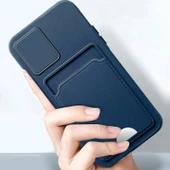 FitCase Samsung Galaxy A22 Cardy Soft Delikli Kartlık Cepli Silikon Kapak - 11