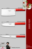 Lazbisa Asia Serisi Mutfak Şef Bıçağı Seti Et Ekmek Sebze Şef Bıçak 3 Lü Set Günlük Kullanım ( Mtf-134) thumbnail 2