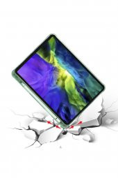 Samsung Galaxy Tab S6 Lite P610 Kılıf Kalem Bölmeli Silikon Smart + Nano Ekran Koruyucu - 2