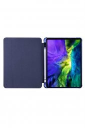 Apple iPad Air 3 Kılıf Kalem Bölmeli Silikon Smart Cover + Nano Ekran Koruyucu - 4