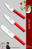 Lazbisa Asia Serisi Mutfak Şef Bıçağı Seti Et Ekmek Sebze Şef Bıçak 3 Lü Set Günlük Kullanım ( Mtf-346) thumbnail 1