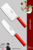 Lazbisa Asia Serisi Mutfak Şef Bıçağı Seti Et Ekmek Sebze Şef Bıçak 2 Li Set Günlük Kullanım ( Mtf-120) thumbnail 1