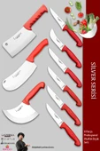 Lazbisa Silver Pro Serisi Mutfak Bıçak Seti 9 Parça Et Ekmek Sebze Soğan Börek Bıçağı Satırı (MFP-245) - 1