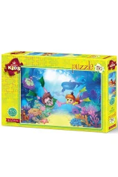Art Çocuk Puzzle Dalgıç Çocuklar 50 Parça Puzzle - 1