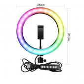 Zore RGB-26 Işıklı Tripod Telefon Tutucu Ring Light - 1
