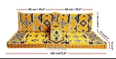 Shark Anatolia Kilim Desenli Şark Köşesi İkili Sedir Takımı Hardal - 4