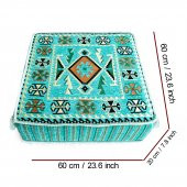 Shark Anatolia Şark Köşesi Masası Puf Kilim Turkuaz - 2