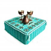 Shark Anatolia Şark Köşesi Masası Puf Kilim Turkuaz - 6