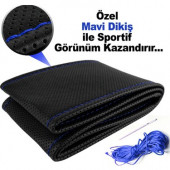Oto Direksiyon Kılıfı Mavi Dikiş Estetik Görünüm Yüksek Kalite - 1